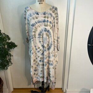 Free People WE THE FREE Tie Dye Kaleidoscope Oversized Kaftan